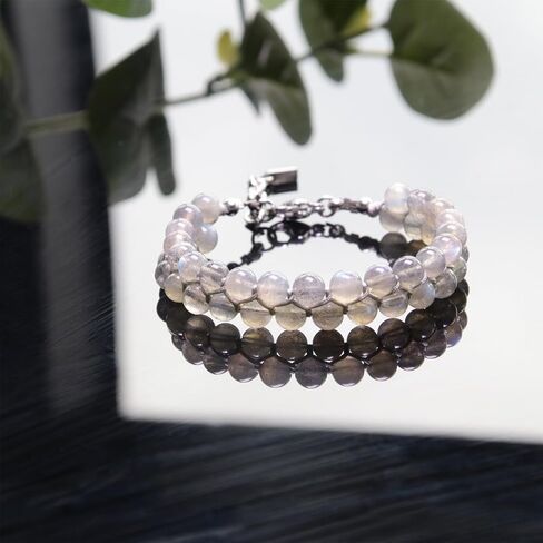 هدايا عيد الحب لها سوار كريستال حقيقي للنساء، هدية سوار مصنوعة يدويًا فريدة من نوعها لصديقتك، HASKARE قسط الأحجار الكريمة جوهرة الميلاد الخرز سوار هدايا للأم من ابنة هدية عيد ميلاد in Kuwait