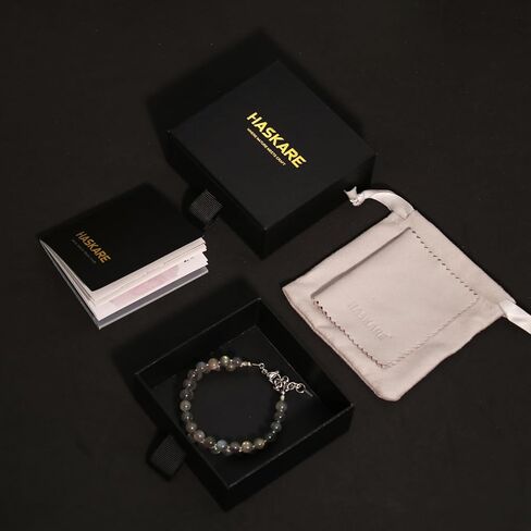 هدايا عيد الحب لها سوار كريستال حقيقي للنساء، هدية سوار مصنوعة يدويًا فريدة من نوعها لصديقتك، HASKARE قسط الأحجار الكريمة جوهرة الميلاد الخرز سوار هدايا للأم من ابنة هدية عيد ميلاد in Kuwait