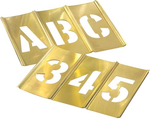 استنسل-4" مجموعة أرقام نحاسية (1) 1-9، فراغات، (1) شرطة، (1) فترة، (2) أصفار 4 in Kuwait
