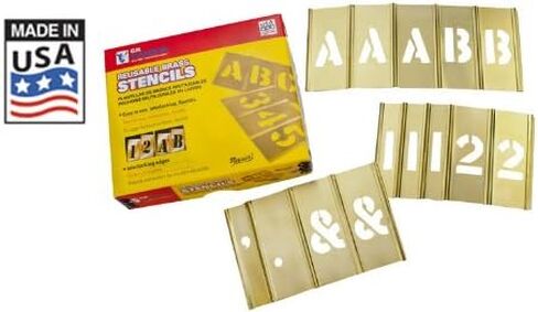 استنسل-4" مجموعة أرقام نحاسية (1) 1-9، فراغات، (1) شرطة، (1) فترة، (2) أصفار 4 in Kuwait