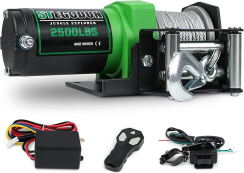 4500 lb ATV/UTV Electric Winch 12V Waterproof Electric Winch Off-Road Synthetic Rope Winch for ATV UTV Towing Trailer Winches with 2 Wireless remotes,Winch Stopper and Winch Mounting Plate in Saudi Arabia