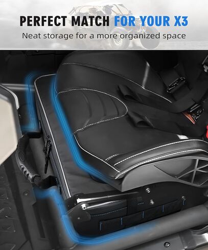 Maverick X3 Under Seat Storage Bag, Synthetic Oxford Fabric, Large Capacity X3 Storage Accessories Bag Tool Organizer Bag, Wear-resistant, Compatible with Can AM Maverick X3 2017-2023, Blue in Saudi Arabia