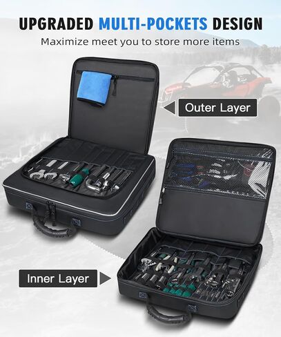 Maverick X3 Under Seat Storage Bag, Synthetic Oxford Fabric, Large Capacity X3 Storage Accessories Bag Tool Organizer Bag, Wear-resistant, Compatible with Can AM Maverick X3 2017-2023, Blue in Saudi Arabia