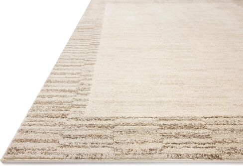 سجادة Loloi Chris Loves Julia Calvin Collection CLV-04 عاجي/بيبل 7'-10" x 10' منطقة سجادة مربعات محايدة ناعمة لغرفة المعيشة وغرفة النوم in Saudi Arabia