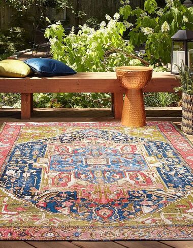 Unique Loom Outdoor Traditional Collection Area Rug - Limon (3' 3" x 5' 3" Rectangle Multi/Red) in Saudi Arabia
