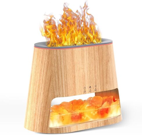Luxury Himalayan Salt Lamp Humidifier & Aromatherapy Diffuser - 8 Color Mood Lighting w/Remote for Spa, Bedroom, Home Relaxation260ml (Black) in Saudi Arabia