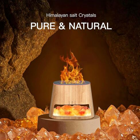 Luxury Himalayan Salt Lamp Humidifier & Aromatherapy Diffuser - 8 Color Mood Lighting w/Remote for Spa, Bedroom, Home Relaxation260ml (Black) in Saudi Arabia