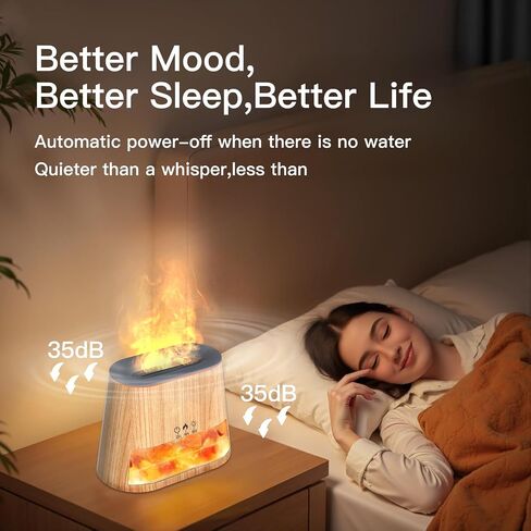 Luxury Himalayan Salt Lamp Humidifier & Aromatherapy Diffuser - 8 Color Mood Lighting w/Remote for Spa, Bedroom, Home Relaxation260ml (Black) in Saudi Arabia