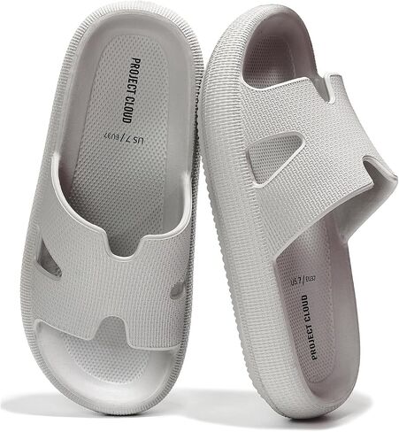 Project Cloud House Slippers Womens Sandals - Non-Slip and Lightweight Recovery Slippers for Women Beach Essentials Water Slides for Women (Pillow Strap, Beige, 11) in Saudi Arabia
