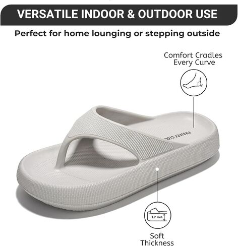 Project Cloud House Slippers Womens Sandals - Non-Slip and Lightweight Recovery Slippers for Women Beach Essentials Water Slides for Women (Pillow Strap, Beige, 11) in Saudi Arabia