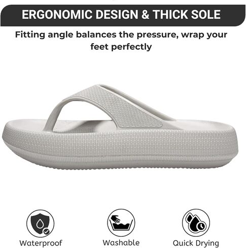 Project Cloud House Slippers Womens Sandals - Non-Slip and Lightweight Recovery Slippers for Women Beach Essentials Water Slides for Women (Pillow Strap, Beige, 11) in Saudi Arabia