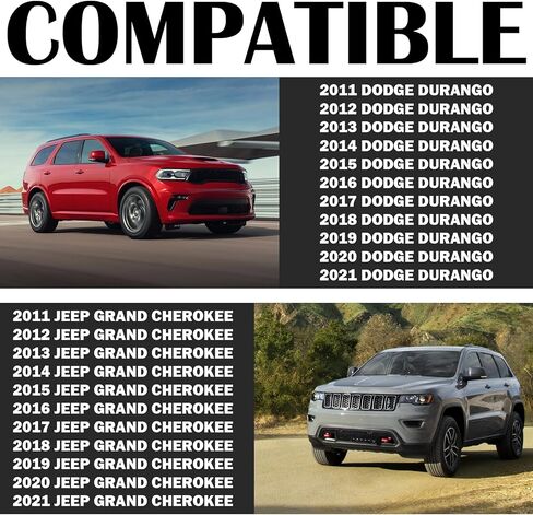 غطاء غطاء مرآة الجانب الأيسر والأيمن وأغطية مقبض الباب متوافق مع 2011-2021 J-eep Grand Cherokee D-odge Durango (أسود) in Saudi Arabia