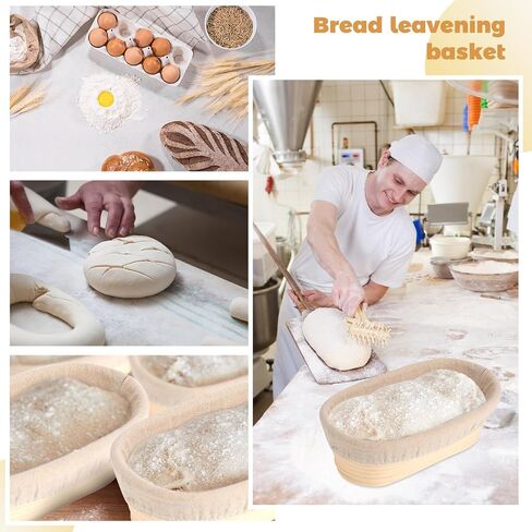 Gejoy 20 Sets Bread Proofing Baskets Bulk 9 Inches Round Shaped Banneton Dough Proofing Bowls Kit with Cloth Liner Sourdough Proofing Basket for Home Sourdough Bakers Supplies in Saudi Arabia