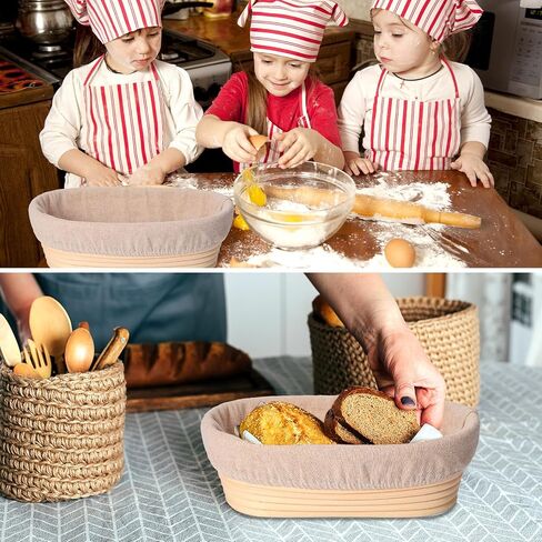 Gejoy 20 Sets Bread Proofing Baskets Bulk 9 Inches Round Shaped Banneton Dough Proofing Bowls Kit with Cloth Liner Sourdough Proofing Basket for Home Sourdough Bakers Supplies in Saudi Arabia