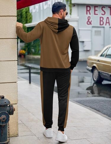 LecGee 2 Piece Men Hoodie Casual Hooded Athletic Tracksui Casual Running Jogging Sport Pants Suit Sets Outfits for men in Saudi Arabia