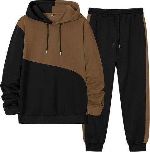 LecGee 2 Piece Men Hoodie Casual Hooded Athletic Tracksui Casual Running Jogging Sport Pants Suit Sets Outfits for men in Saudi Arabia