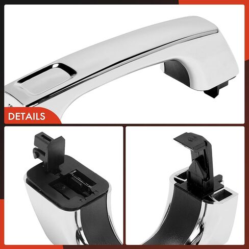 A-Premium Outside Exterior Door Handles Compatible with Hummer H3 2006 2007 2008 2009 2010, Chrome, 5-PC Set, Front and Rear and Cargo in Kuwait