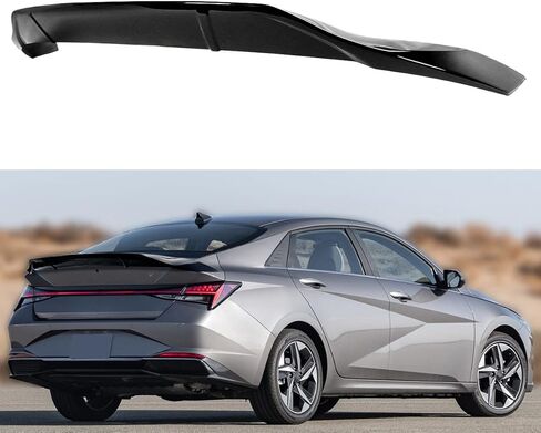 R Style High Kick منقار البط الأسود اللامع غطاء صندوق السيارة جناح سبويلر متوافق مع 2021-2024 Hyundai Elantra in Kuwait