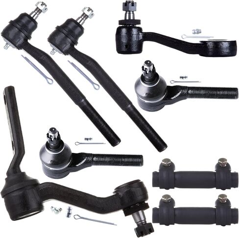 طقم تعليق SCITOO مكون من 8 قطع - مناسب للدفع الرباعي لسيارة Chevy Blazer S10 لـ GMC Jimmy Sonoma لـ Isuzu Hombre لـ Oldsmobile Bravada Idler Arm Pitman Arm الداخلي والخارجي لقضيب التعادل وقضيب ربط الأكمام القابل للتعديل in Saudi Arabia