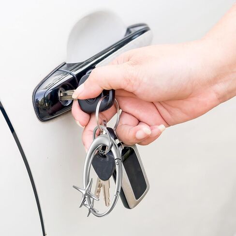 Star Carabiner، سلسلة مفاتيح Y2K كبيرة جدًا لامعة من الكروم Karibiner Caribiner معدنية لامعة حلقة مفاتيح مشبك مشبك مشبك حامل خطاف Y2K إكسسوارات للرجال والنساء ومفاتيح السيارة وحقيبة يد وحقيبة يد in Saudi Arabia