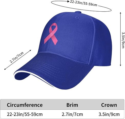 Breast Cancer Awareness Hat for Women Adjustable Pink Ribbon Baseball Cap for Adult in Saudi Arabia