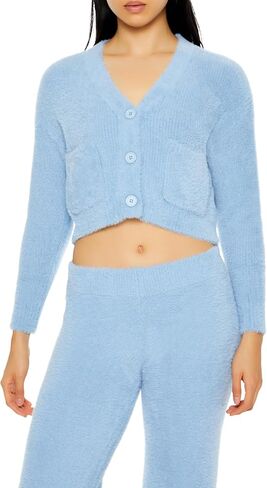 Forever 21 Women's Fuzzy Cardigan Sweater in Saudi Arabia