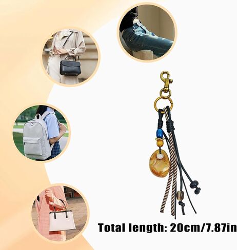 Beads And Braided Rope Bag Charms Boho Purse Charms Car Key Chain Wallet Keychain Accessories For Women in Kuwait