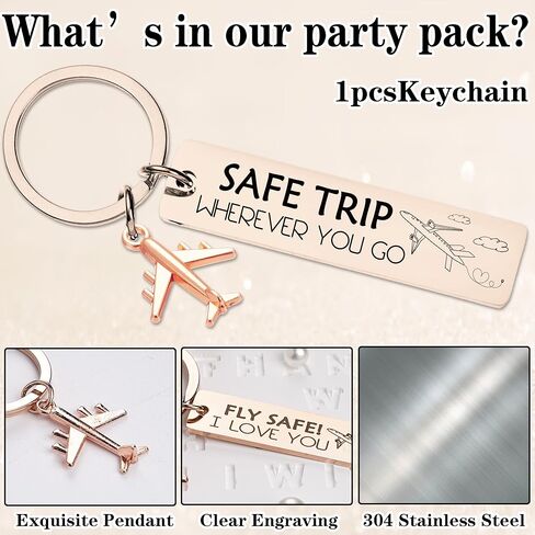 سلسلة مفاتيح على شكل طائرة لهدايا الطيران - سلاسل مفاتيح آمنة للطيران لمضيفي الطيران الطيارين، هدية عيد ميلاد in Kuwait