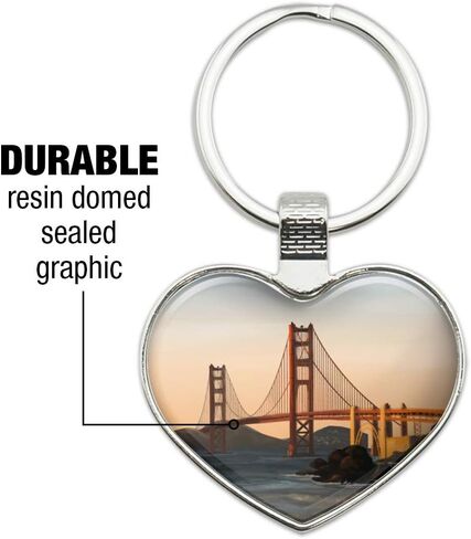 Golden Gate Bridge San Francisco Keychain Heart Love Metal Key Chain Ring in Saudi Arabia