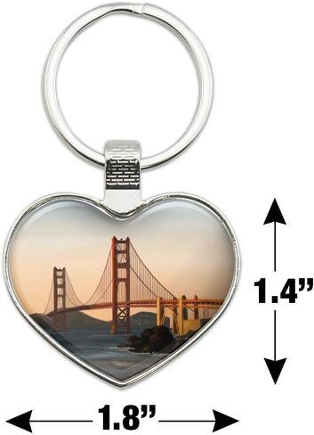 Golden Gate Bridge San Francisco Keychain Heart Love Metal Key Chain Ring in Saudi Arabia