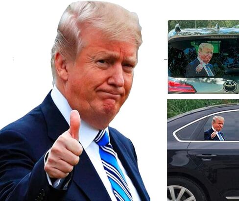 Ride with Donald Trump Car Stickers, Window Cling - Easy Removal Leaves No Residue - Do You Ride with Trump? Now You Can Show It in Kuwait
