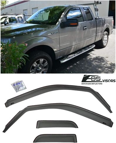 for 2004-2014 Ford F-150 Extended Cab | EOS Visors in-Channel Side Window Vents Rain Guard Deflectors in Saudi Arabia