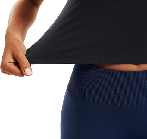 Smooth Workout Tops for Women Yoga Racerback Longline Padded Workout Tank Tops with Built in Bra in Kuwait
