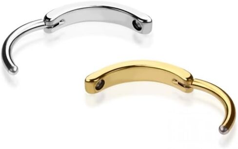 Pierced Owl 14GA 316L Stainless Steel Spike Lined Hinged Curved Bar Belly Button Ring in Saudi Arabia