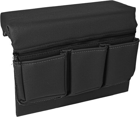 wuyaoyao Car Window Armrest Storage Box, Leather Automotive Door Side Storage Bag & Elbow Rest Pad, Multifunctional Vehicle Door Arm Rest Pad with Pockets, Universal Interior Car Accessories (Black) in Kuwait