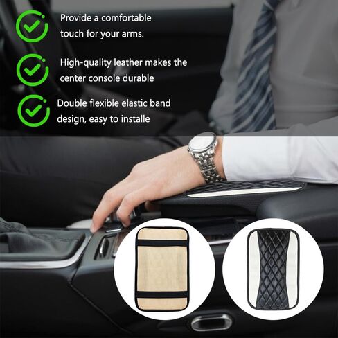 Arm Rest Cover for Car, Car Console Covers, Car Armrest Cover, Wear-Resistant, Durable and Environmentally Friendly Fits Most Sedans, SUVs, Trucks, and Vans (Red) in Saudi Arabia