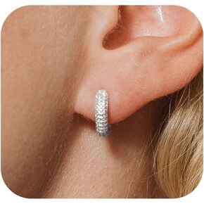 أقراط WFYOU الذهبية للنساء أقراط Huggie الصغيرة العصرية 14 قيراط مطلية بالذهب S925 أقراط من الفضة الاسترليني للنساء لا تسبب الحساسية قطرة متدلية من الماس زهرة زركونيا مكعبة أقراط مجوهرات هدايا in Kuwait