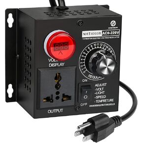 وحدة تحكم في سرعة مروحة التيار المتردد، 100 فولت ~ 120 فولت 15 أمبير 4000 وات، وحدة تحكم في السرعة المتغيرة للمحرك مع حماية من التحميل الزائد، منظم جهد المحرك الكهربائي لمروحة جهاز التوجيه المتغير in Kuwait