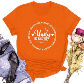 Unity Day Shirt for Women Anti Bullying Shirt Stand Up Speak Out Unity Day T-Shirt Summer Casual Tee Tops in Saudi Arabia