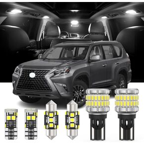 طقم إضاءة LED داخلي 20 قطعة + مصابيح عكسية احتياطية لسيارة Lexus GX460 2010-2020/Toyota Land Cruiser Prado 150 2010-2020 (3.5L/4.0L) مصباح احتياطي LED + حزمة لمبة داخلية، أداة تثبيت in Kuwait