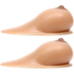 Lifelike Silicone Breast Forms Water Drop Shape Fake Breasts for Woman Chest Improvement Mastectomy Reusable Silicone Breasts - 1 Pair (Size : E~Cup(1400g/pair)) in Saudi Arabia