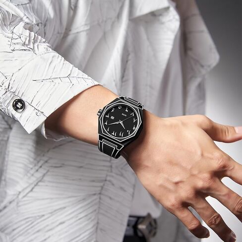 Mens Watch Sketch Simple Minimalist Watches Dress Unique Wrist Watch Waterproof Sport Fashion Cool Casual Anime Analog Watches for Men Calendar Date in Saudi Arabia