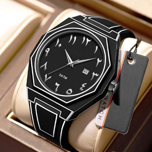 Mens Watch Sketch Simple Minimalist Watches Dress Unique Wrist Watch Waterproof Sport Fashion Cool Casual Anime Analog Watches for Men Calendar Date in Saudi Arabia