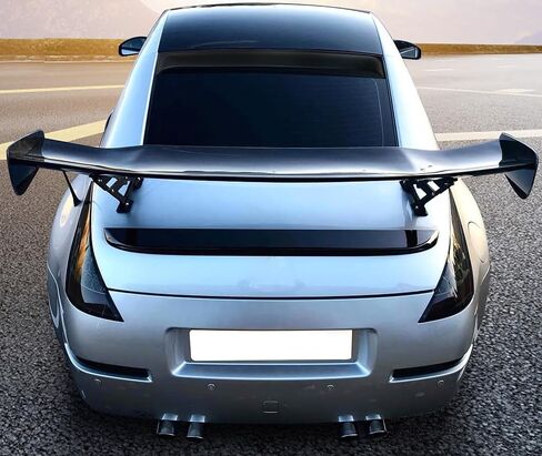 IKON MOTORSPORTS, Roof Spoiler Compatible with 2003-2008 Nissan 350Z Coupe, CFL Carbon Fiber Print PP Polypropylene Rear Window Visor Roof Lip Spoiler Wing, 2004 2005 2006 2007 in Saudi Arabia