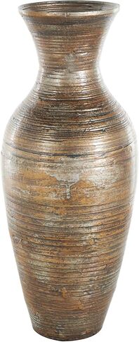 Deco 79 Bamboo Wood Decorative Vase Antique Inspired Pot Centerpiece Vase, Vase for Home Decoration 8" x 8" x 21", Brown in Saudi Arabia