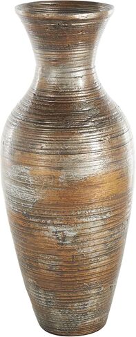 Deco 79 Bamboo Wood Decorative Vase Antique Inspired Pot Centerpiece Vase, Vase for Home Decoration 8" x 8" x 21", Brown in Saudi Arabia