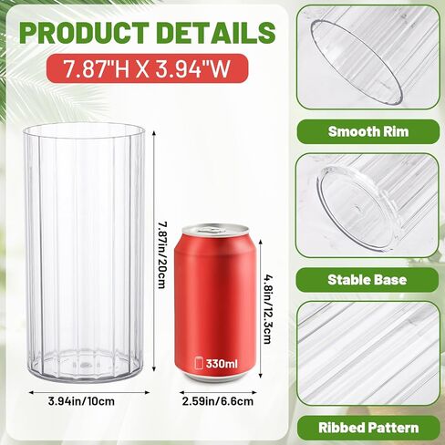 Suream Flower Vase, 7.8 Inch Tall Plastic Cylinder Vases for Centerpieces, Hurricane Candle Holder for Wedding Party Home Table Decor in Kuwait