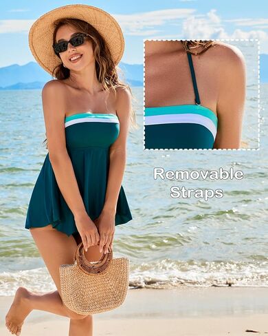 Jolefille حمالة 2 قطعة Tankini المايوه للنساء البطن التحكم عالية الخصر لباس سباحة متواضع لباس سباحة 2025 in Kuwait