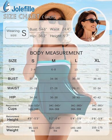 Jolefille حمالة 2 قطعة Tankini المايوه للنساء البطن التحكم عالية الخصر لباس سباحة متواضع لباس سباحة 2025 in Kuwait