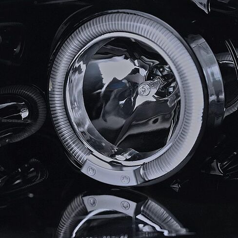 SPEC-D TUNING Halo Projector Headlights LED Black Compatible with 2003-2007 Honda Accord 2/4Dr, Left + Right Pair Headlamps Assembly in Saudi Arabia